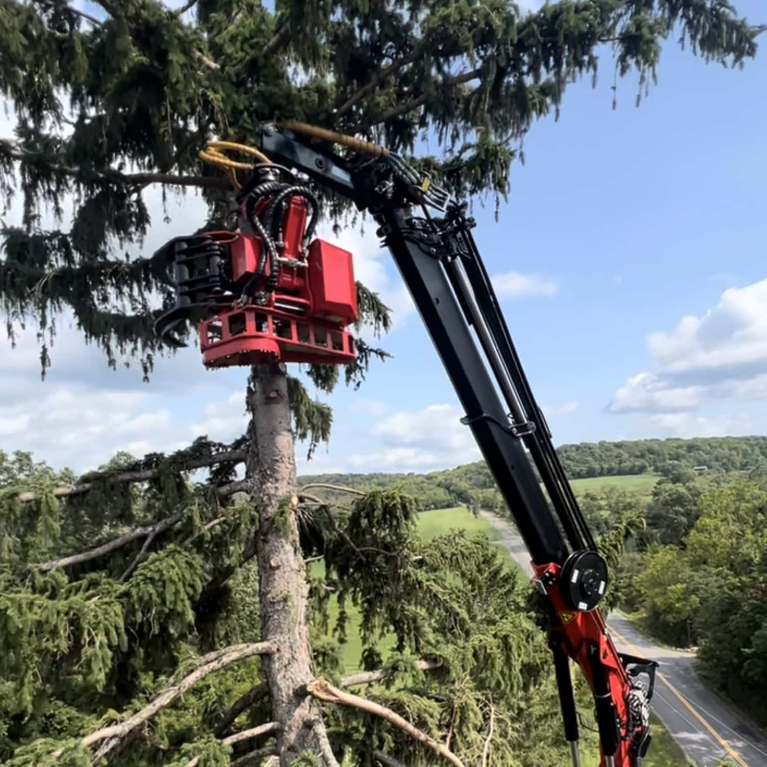 Knuckle Boom Crane with Grapple Saw